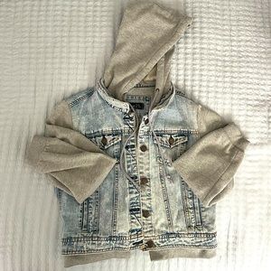 Juniors denim jacket with hood size L